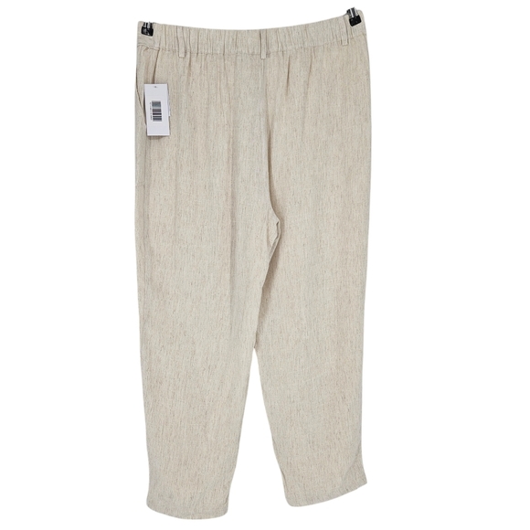 JustFab Kelly Rowland Straight Tapered Pants Linen Beige High Rise Lined 2XL - Picture 4 of 8